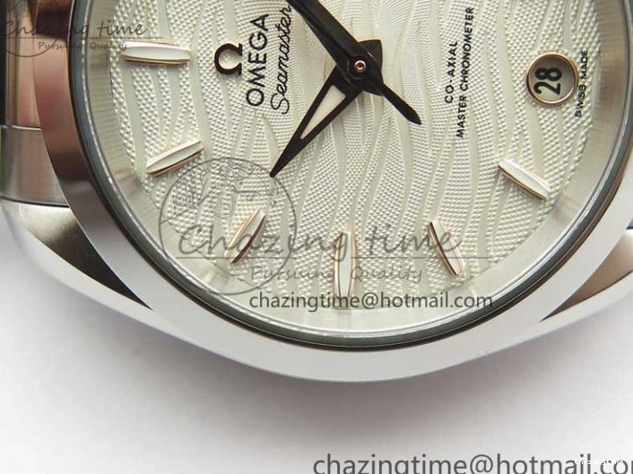 0121 Aqua Terra 150M 34mm Ladies SS VSF 1:1 Best Edition White Wave Dial RG Markers on SS Bracelet A WellDesigned 7928